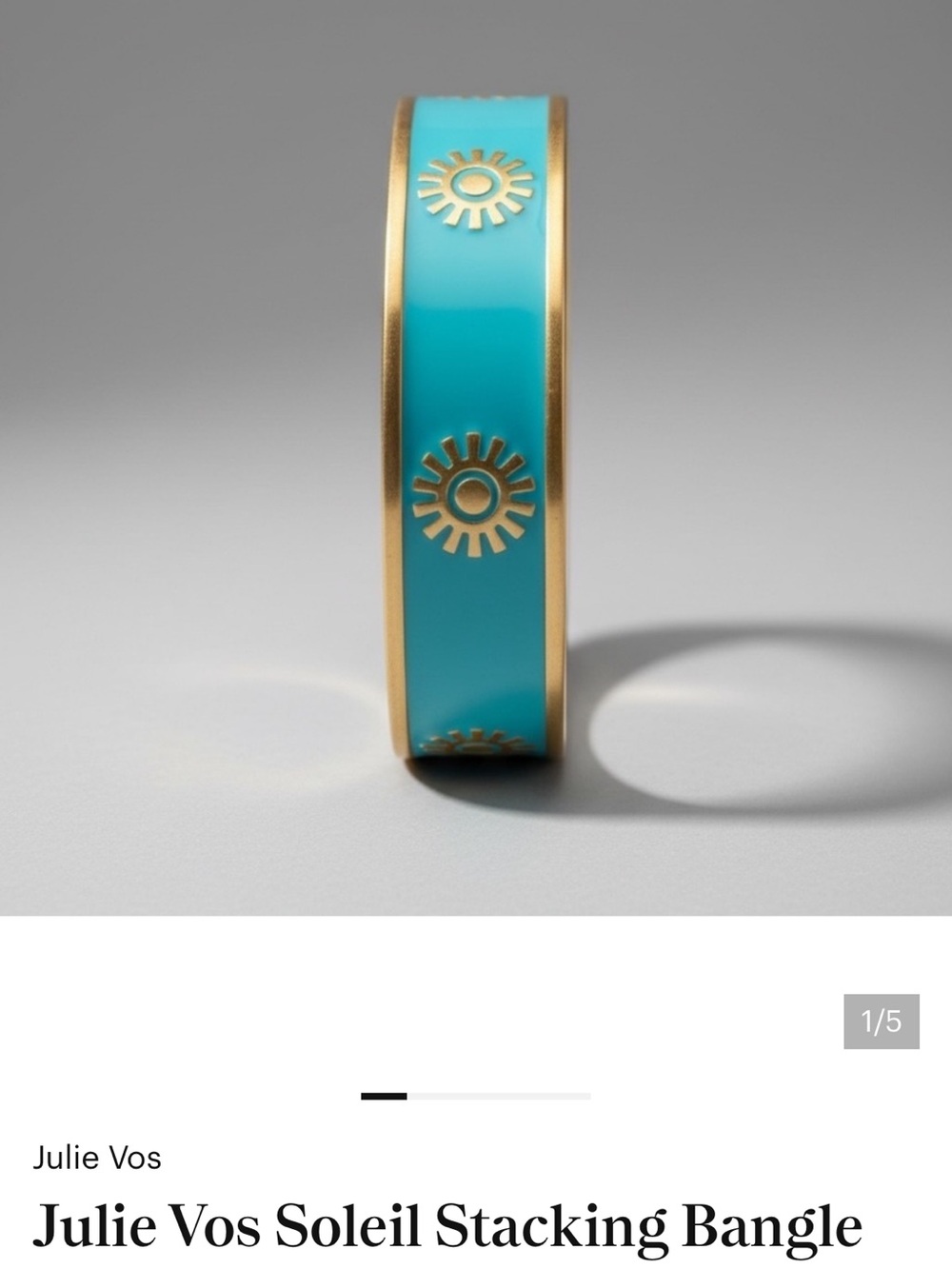 Julie Vos Turquoise and Gold Soleil Bangle